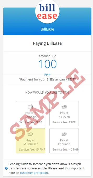 coins.ph portal for M Lhuillier payment option