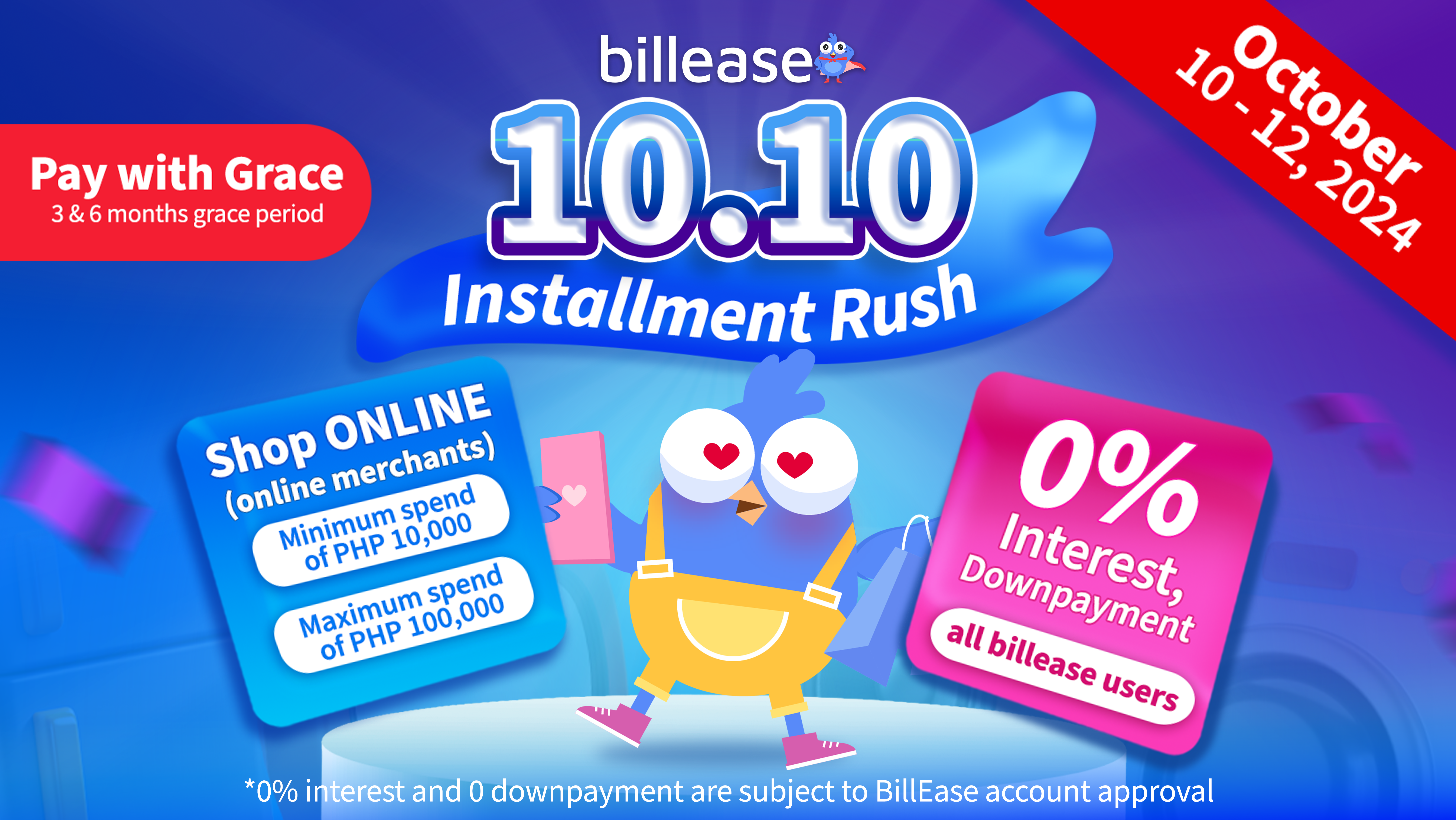 Enjoy Billease’s 10.10 Installment Rush! 0% Interest and 0 Downpayment